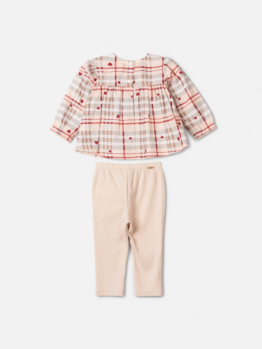 Animê Girls' Set – Plaid with Velvet Bow