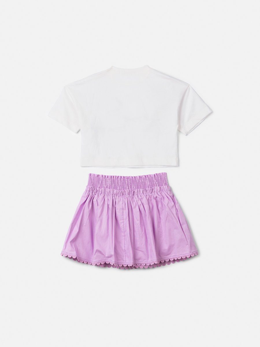 Lilac Set with Floral Scarf
