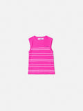 Girls' Pink Striped Knit Top