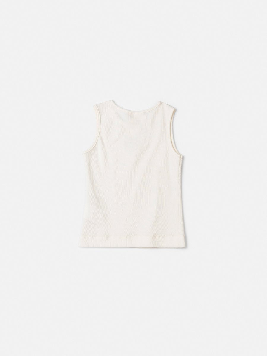 Ribbed Tank Top with Bee Patch
