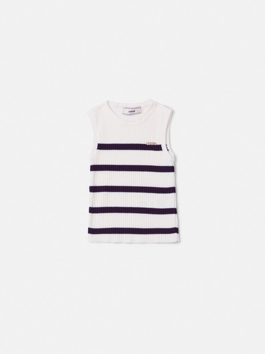Striped Knitting Children's Blouse