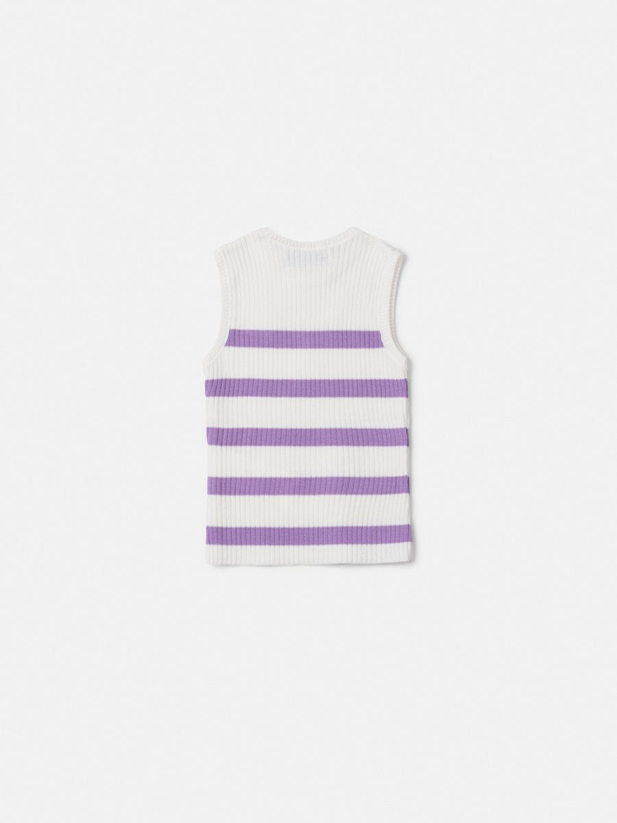 Lilac Striped Knitting Blouse