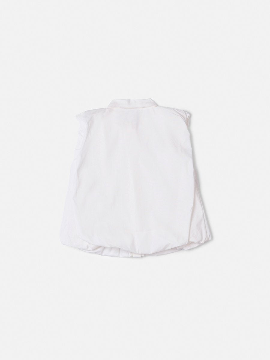 Off White Balloon Shirt with Bee Brooch
