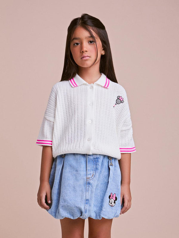 Children's Knitted Shirt with Minnie Print