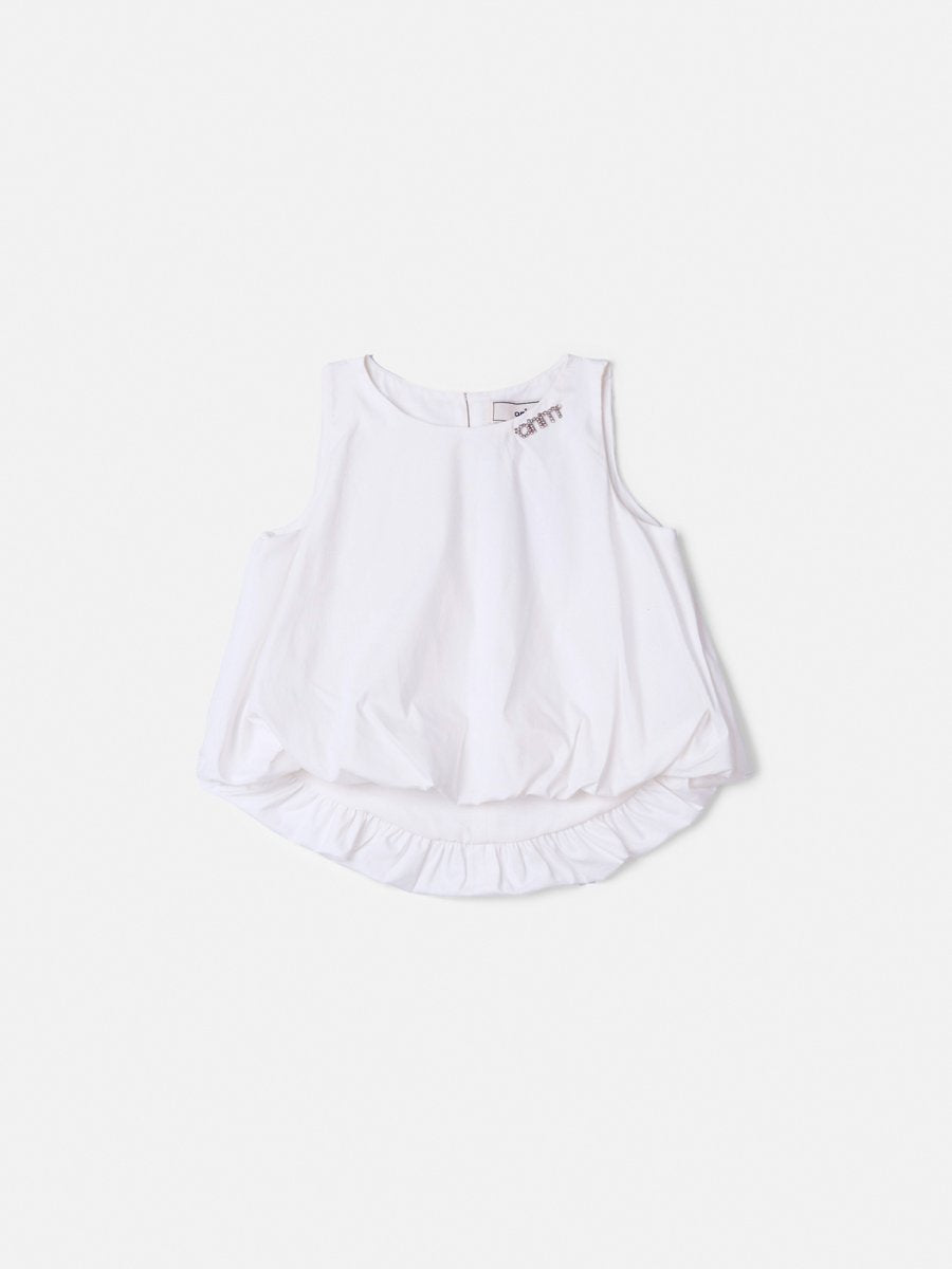 Girls' Balloon Tricoline Top
