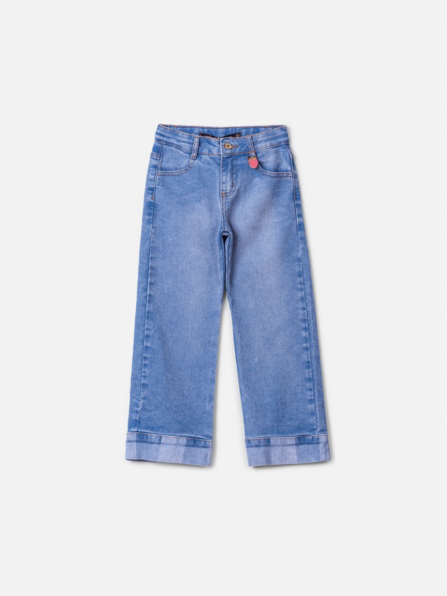 Children's Jeans with Checkered Hem
