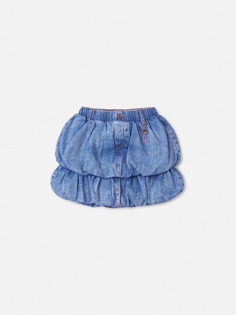 Light Blue Balloon Denim Skirt
