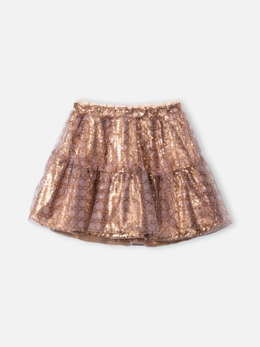Children's Golden Tulle Skirt with Sequins