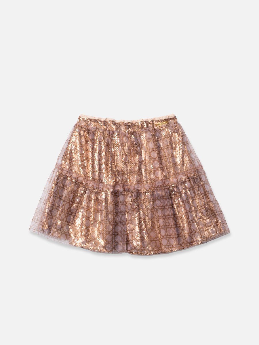 Children's Golden Tulle Skirt with Sequins