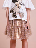 Children's Golden Tulle Skirt with Sequins