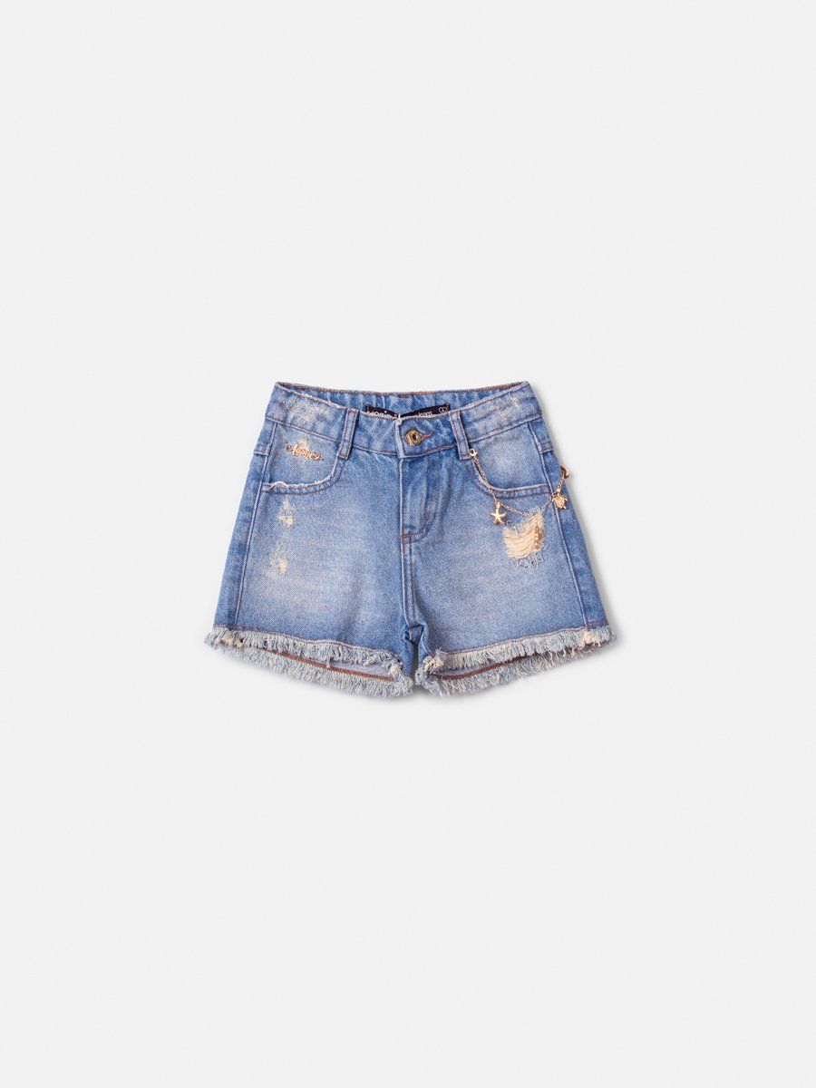 Children's Jeans Shorts with Chain