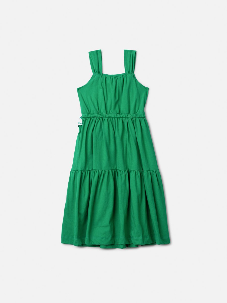 Green Children's Dress with Bow