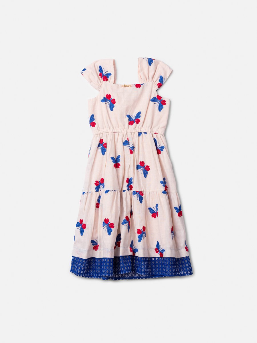 Children's Dress with Embroidered Butterflies