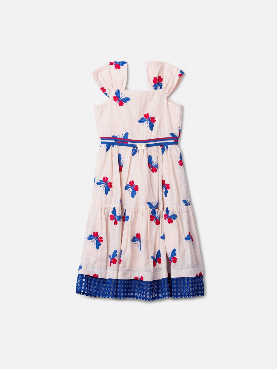 Children's Dress with Embroidered Butterflies