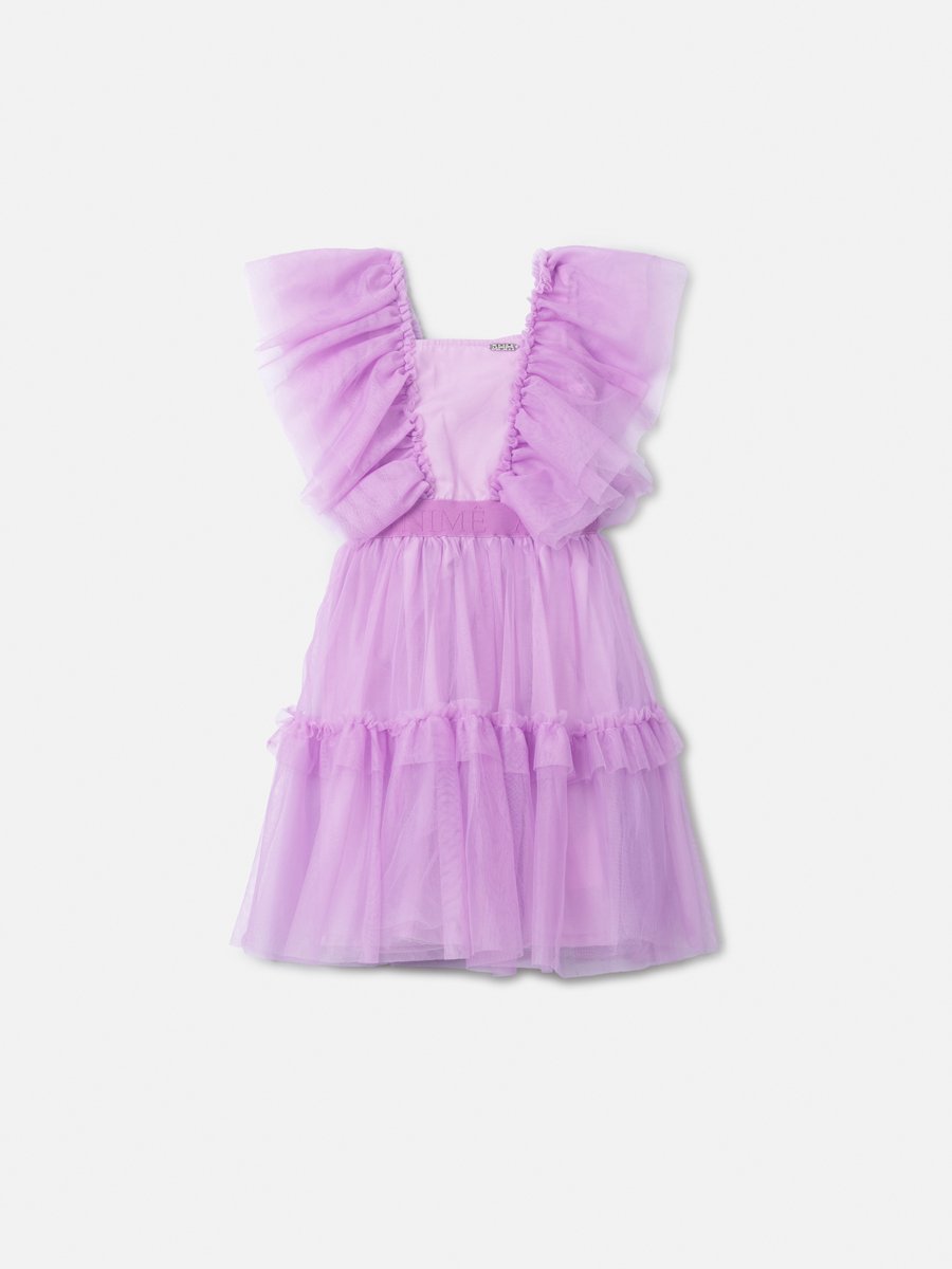 Lilac Tulle Dress with Ruffles