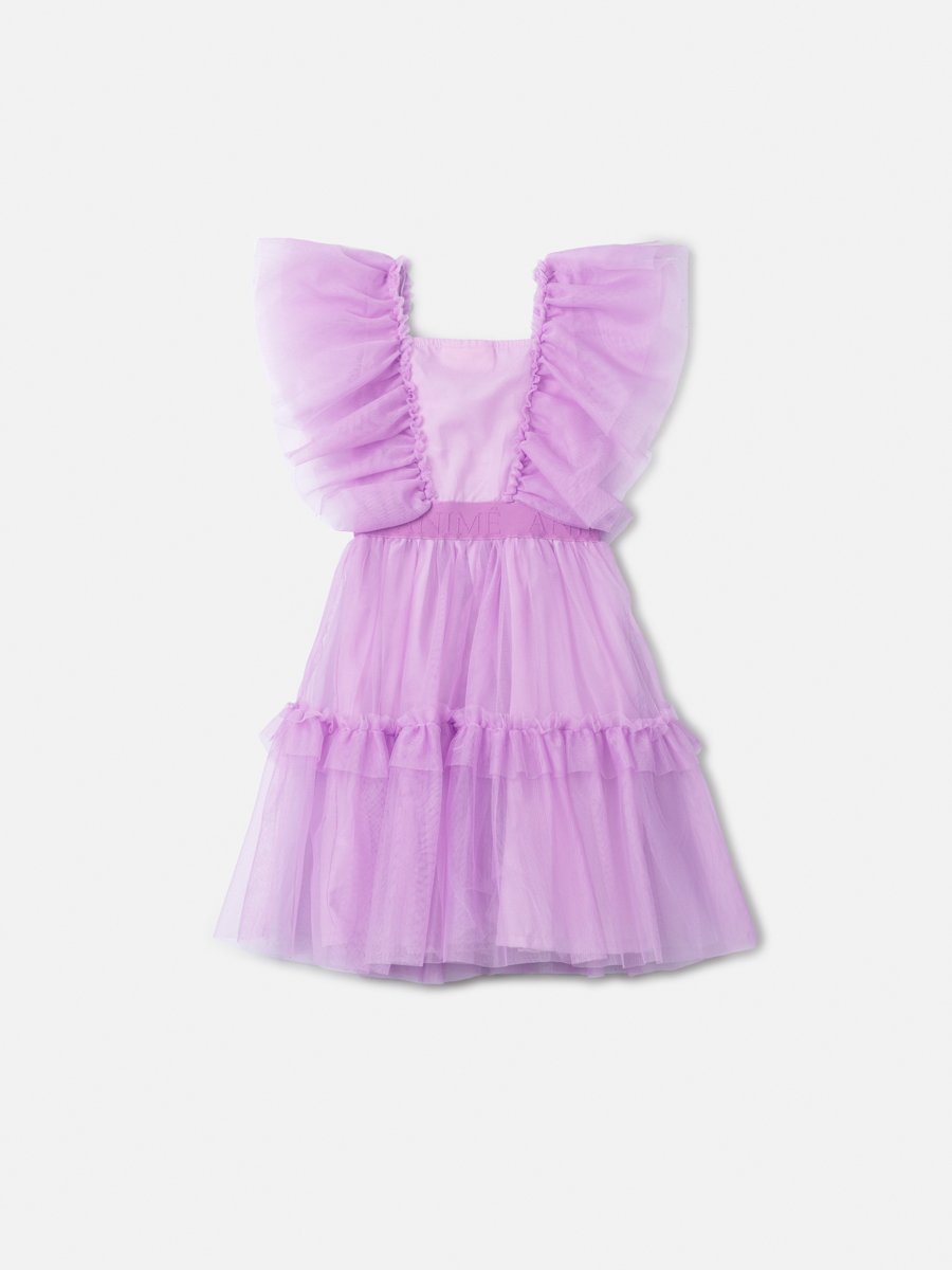 Lilac Tulle Dress with Ruffles