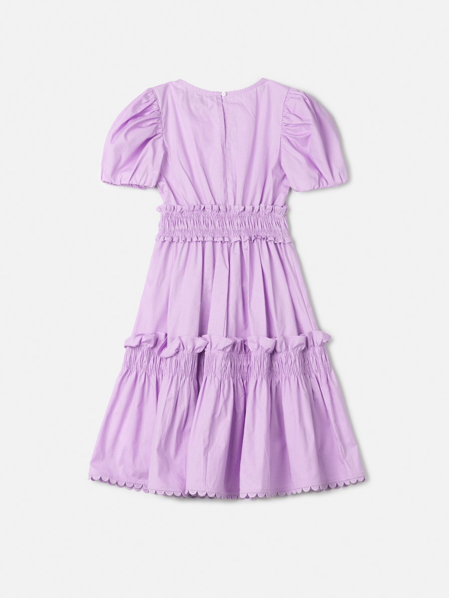 Lilac Dress with Puffed Sleeves