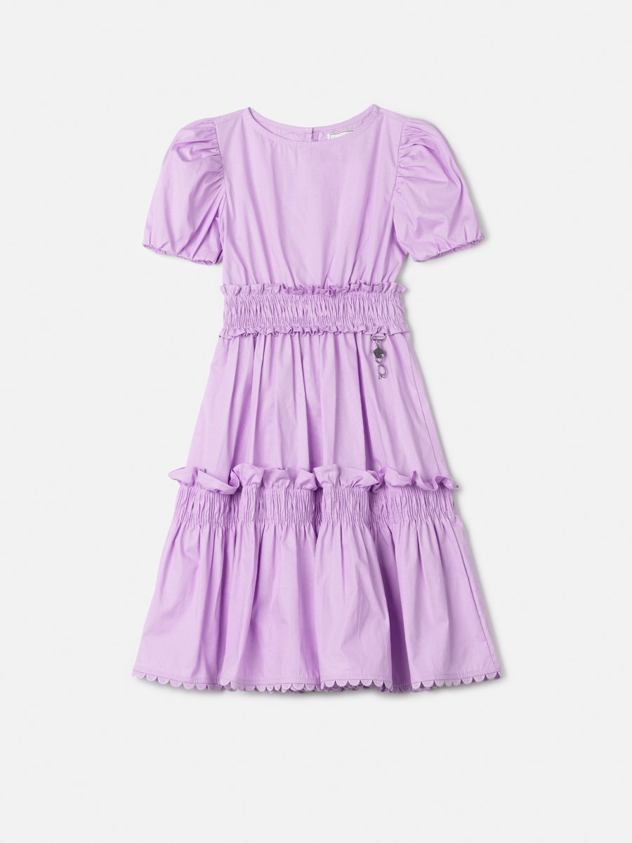 Lilac Dress with Puffed Sleeves