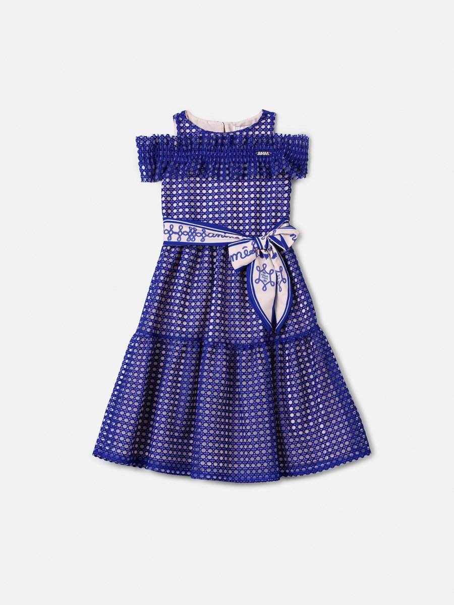 Children's Embroidered Tulle Dress with Ruffles