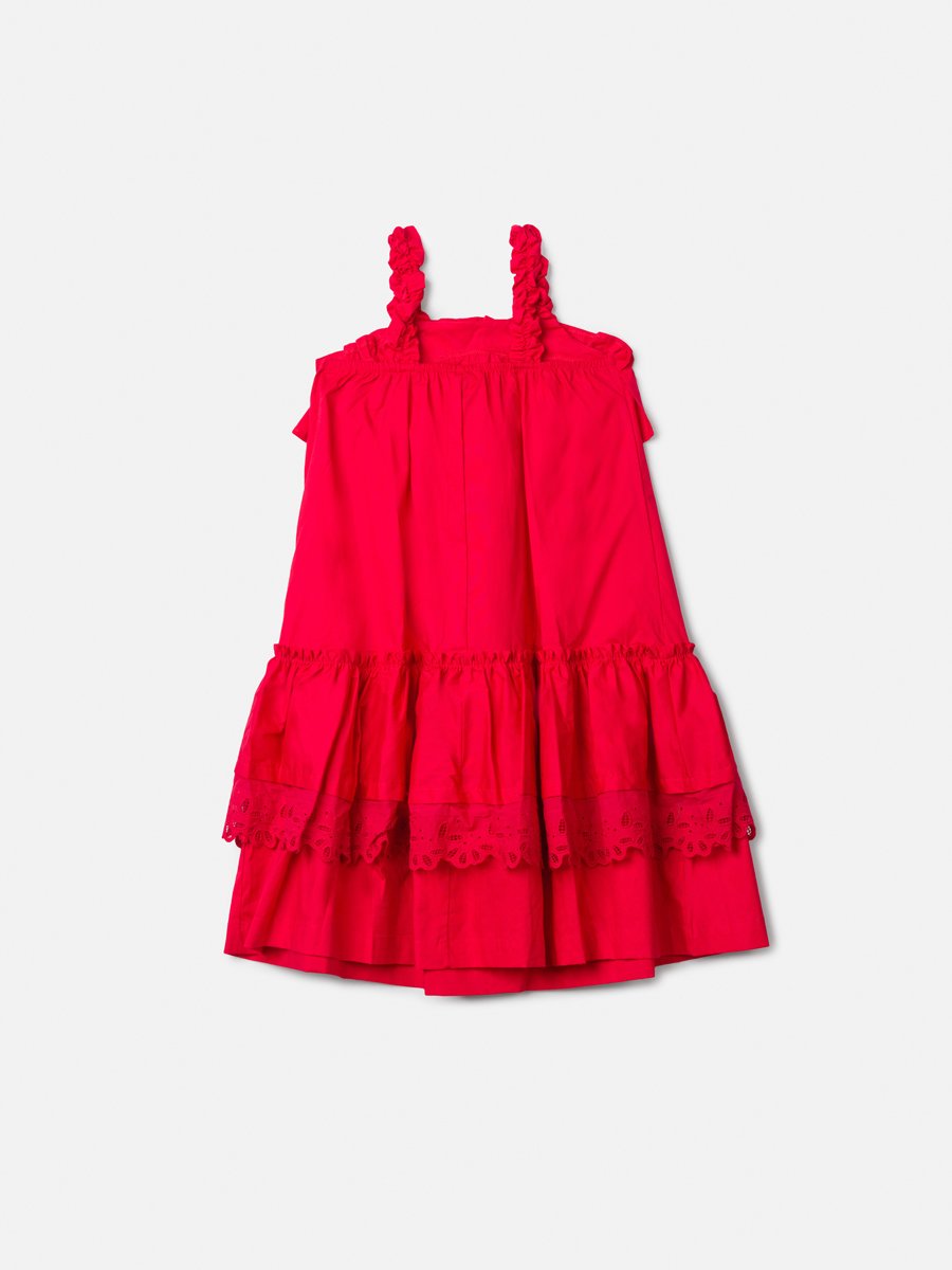 Red Children's Dress with Ruffles