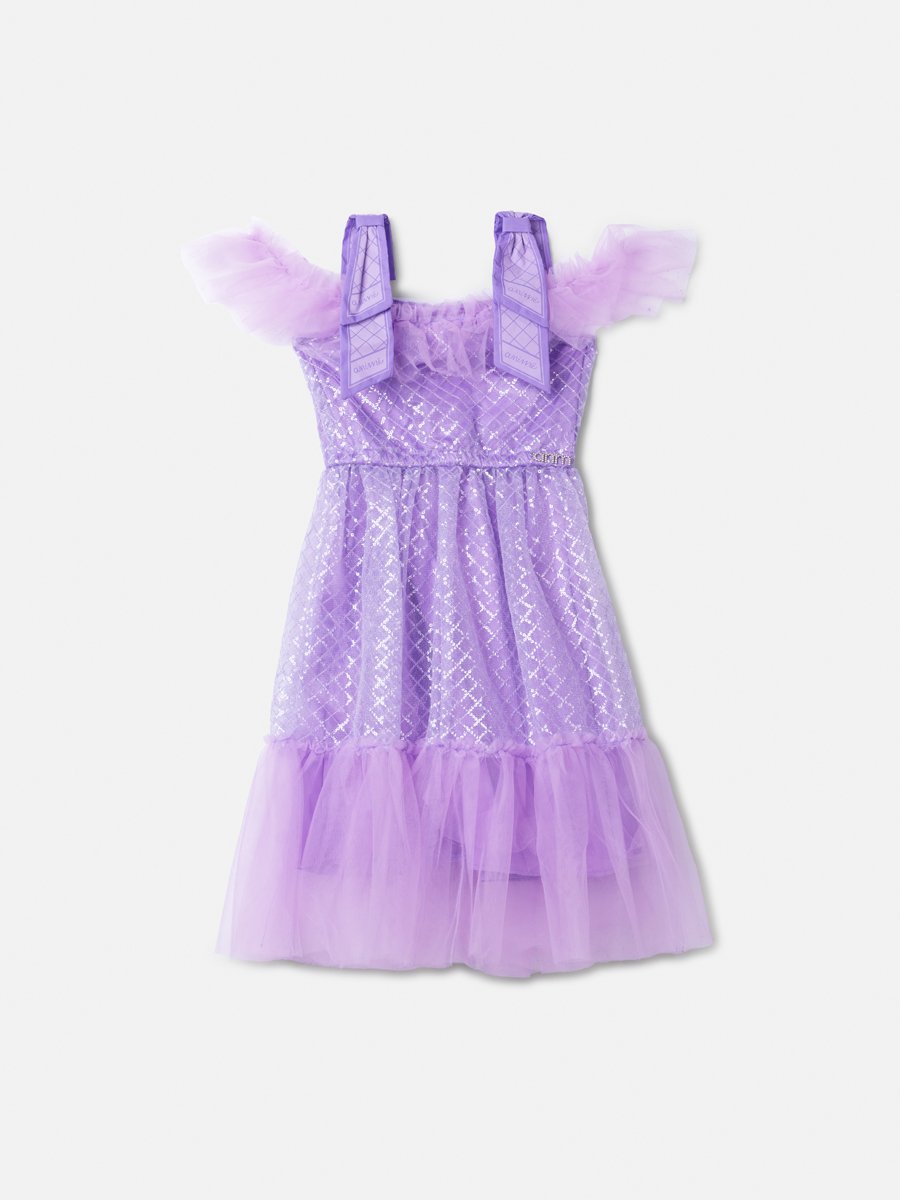 Children's Tulle Dress with Sequin Embroidery
