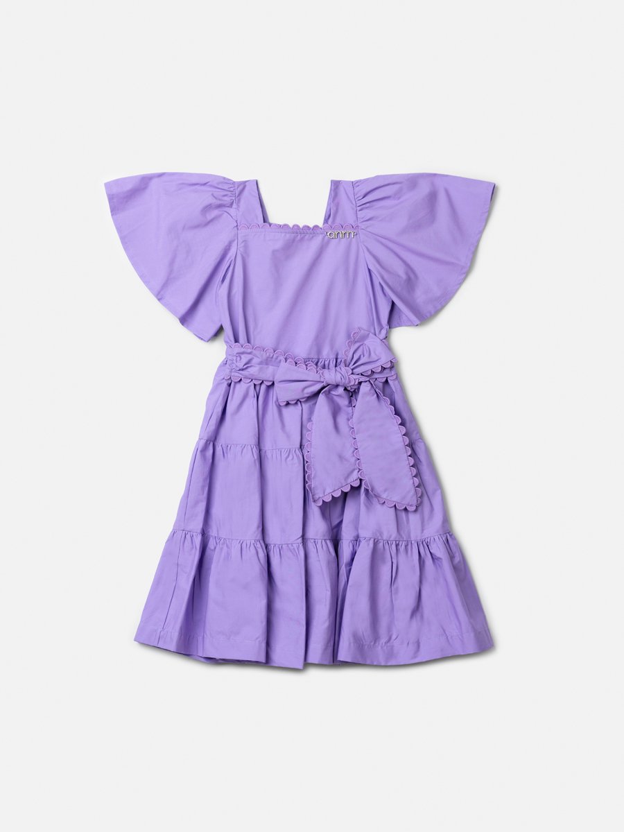 Lilac Children's Dress with Bow and Lace
