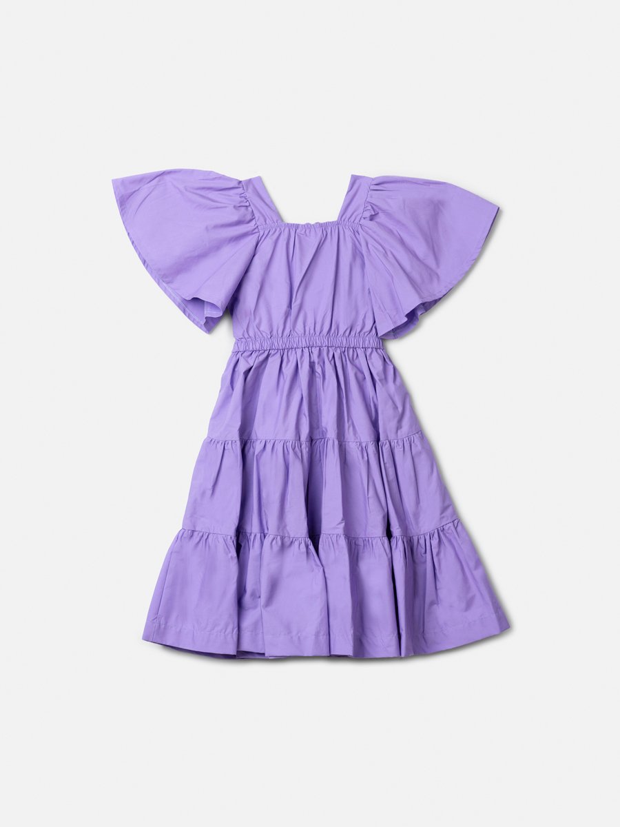 Lilac Children's Dress with Bow and Lace