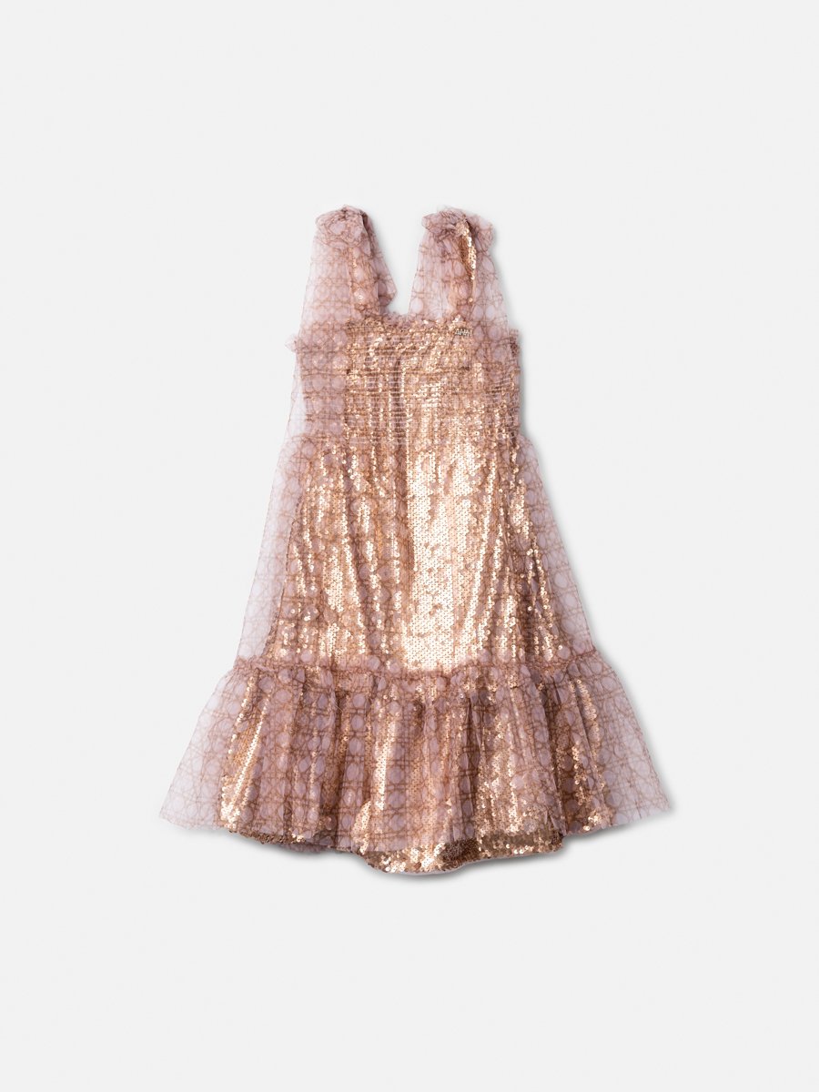 Children's Golden Sequin Dress with Tulle