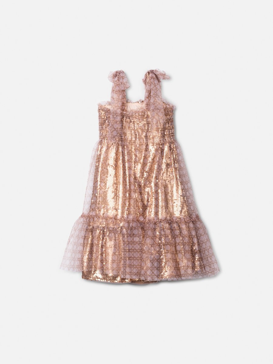 Children's Golden Sequin Dress with Tulle