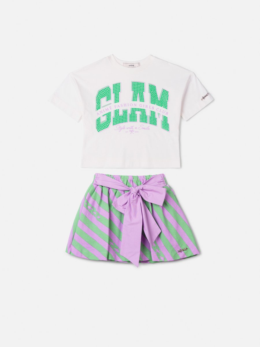 Glam Set with Stripes and Maxi Bow