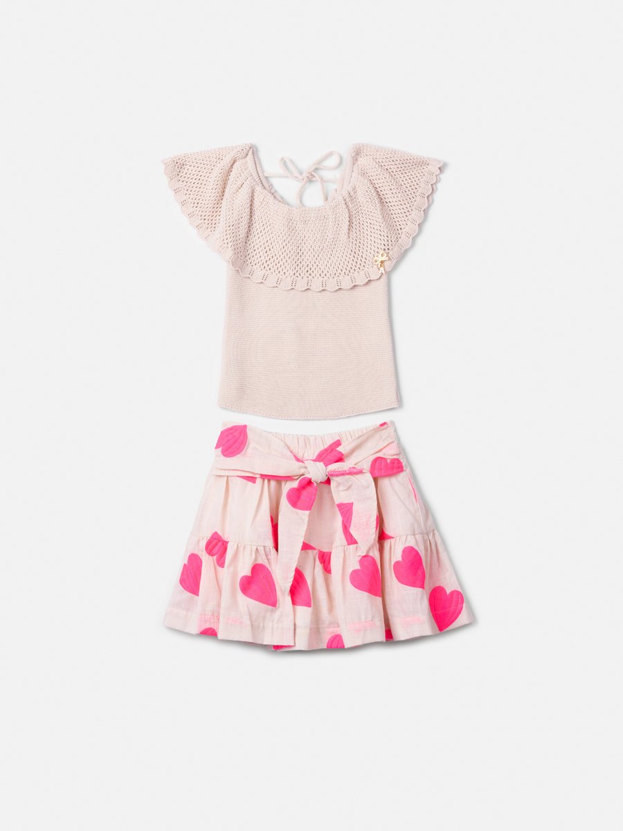Children's Knitting Set with Heart Embroidery