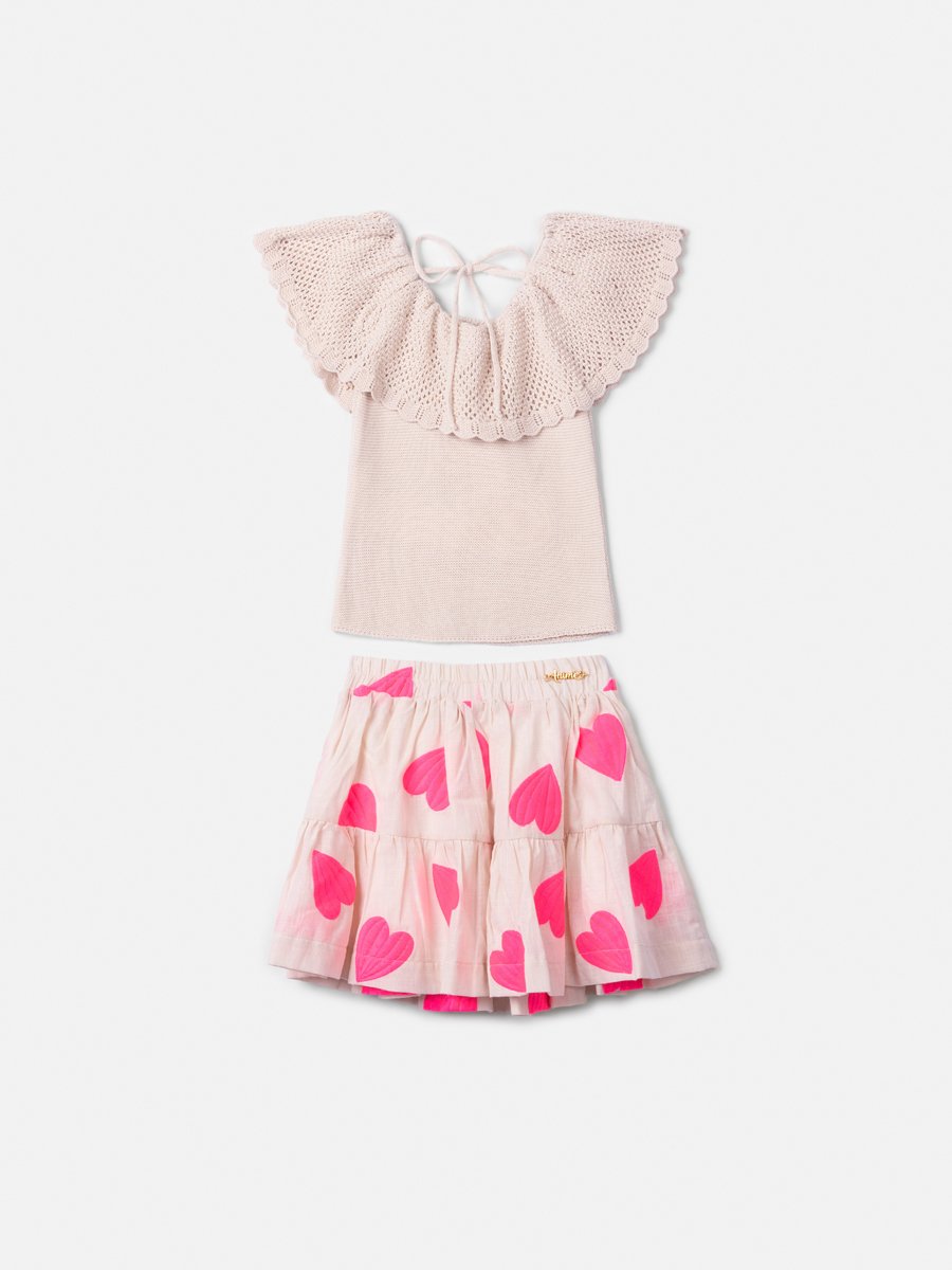 Children's Knitting Set with Heart Embroidery