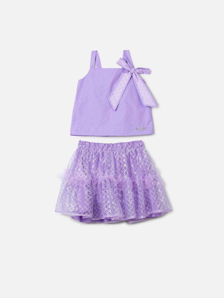 Children's Tulle Set with Sequin Embroidery