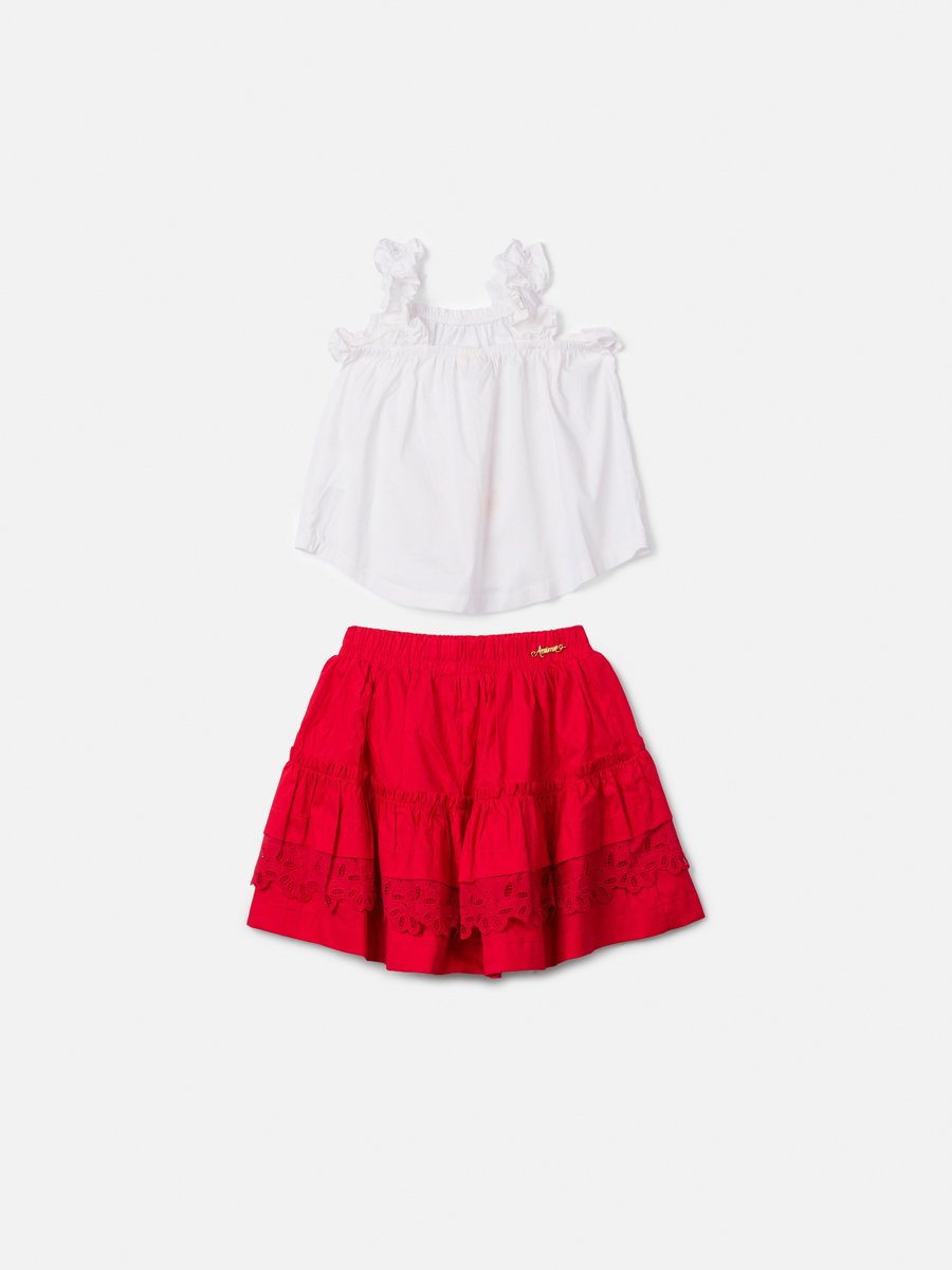 Children's Set with Blouse and Skirt with Ruffles
