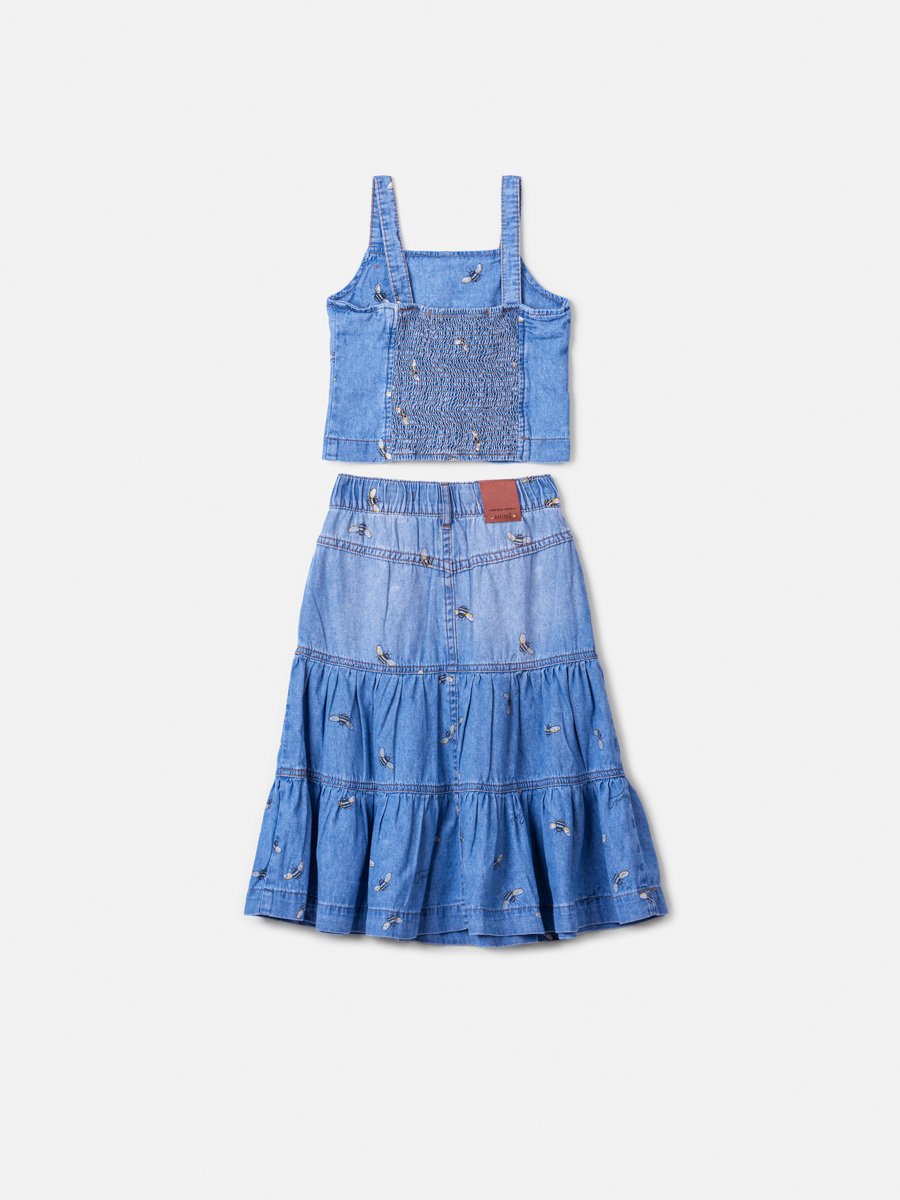Bee Print Jeans Set