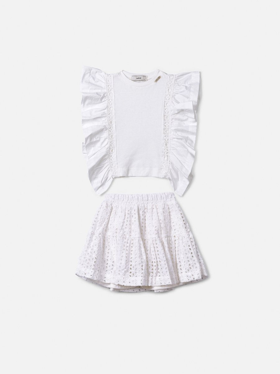Children's Set with Laise Blouse and Skirt