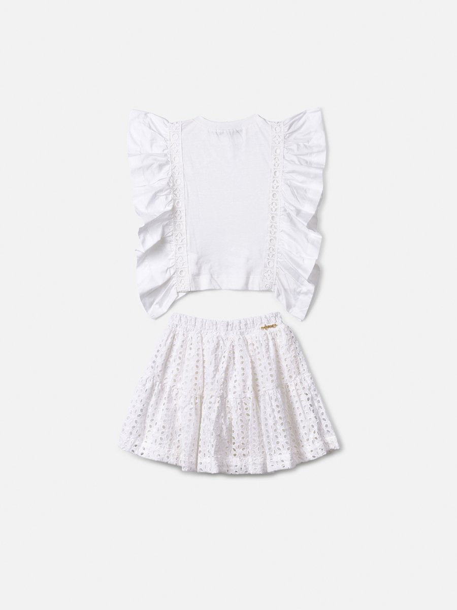 Children's Set with Laise Blouse and Skirt