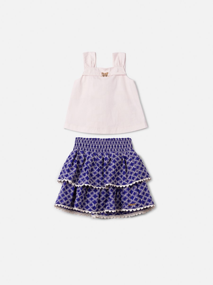 Children's Set with Embroidered Shirt and Skirt
