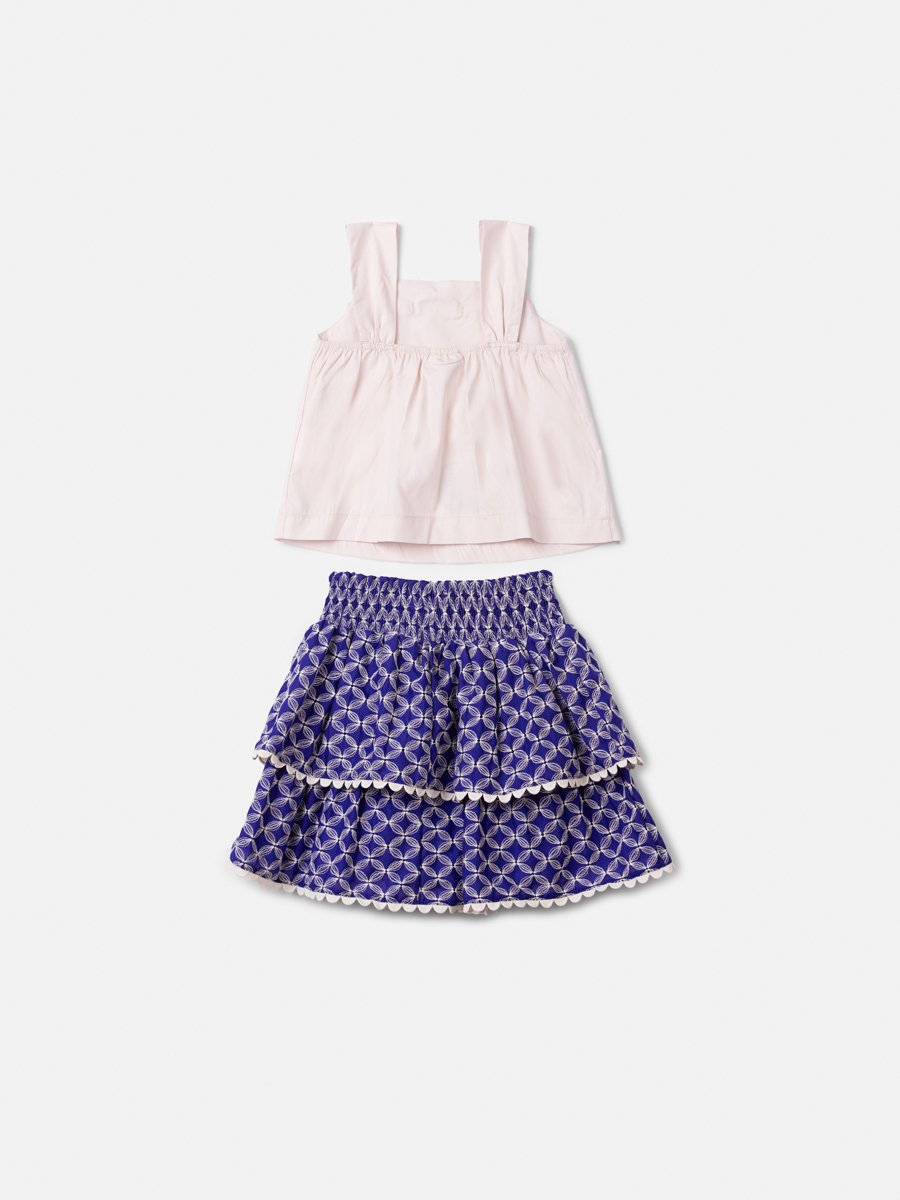 Children's Set with Embroidered Shirt and Skirt