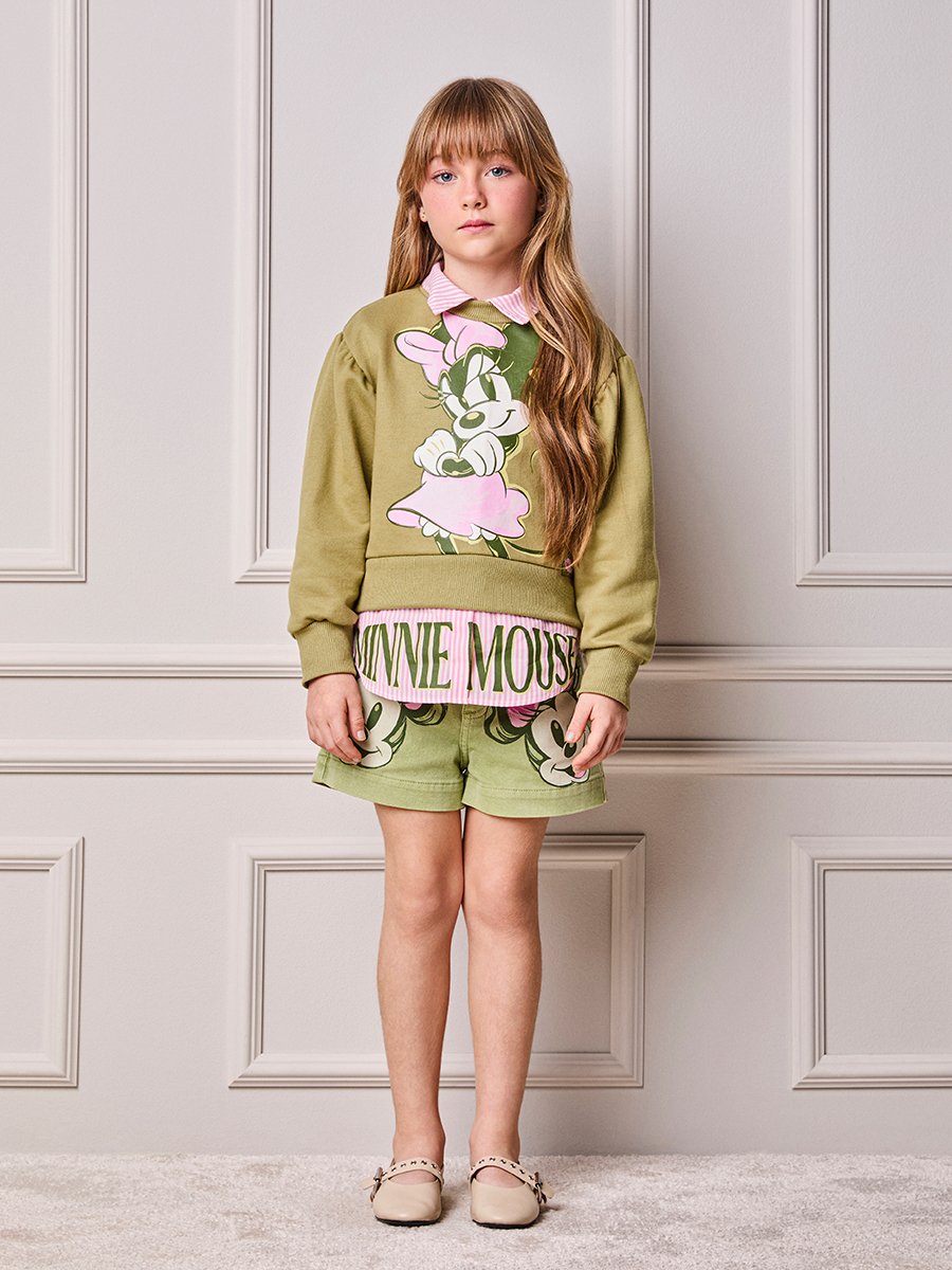 Children's Anime Girl's Sweatshirt Coat with Minnie Hem