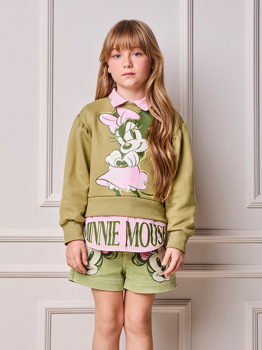 Children's Anime Girl's Sweatshirt Coat with Minnie Hem