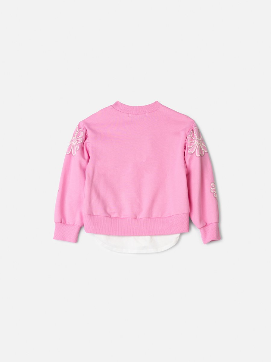 Children's Anime Girl Sweatshirt with Flowers