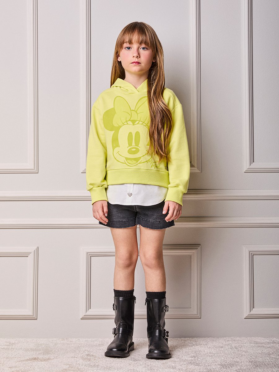 Children's Anime Girl Coat with Hood and Shirt Hem
