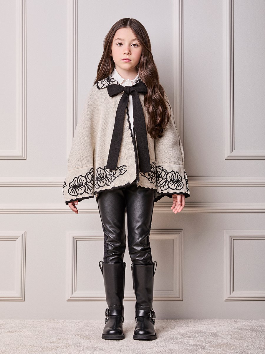 Girls' Anime Faux Leather Pants with Cutouts