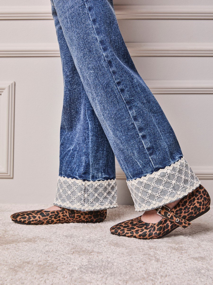 Animê Girls' Pants – Denim Pants with Lace Hem