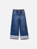 Animê Girls' Pants – Denim Pants with Lace Hem