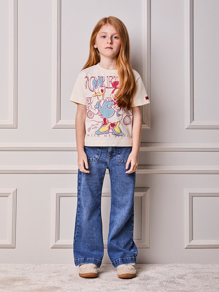 Children's Anime Girl's Blouse with Minnie and Daisy Duck