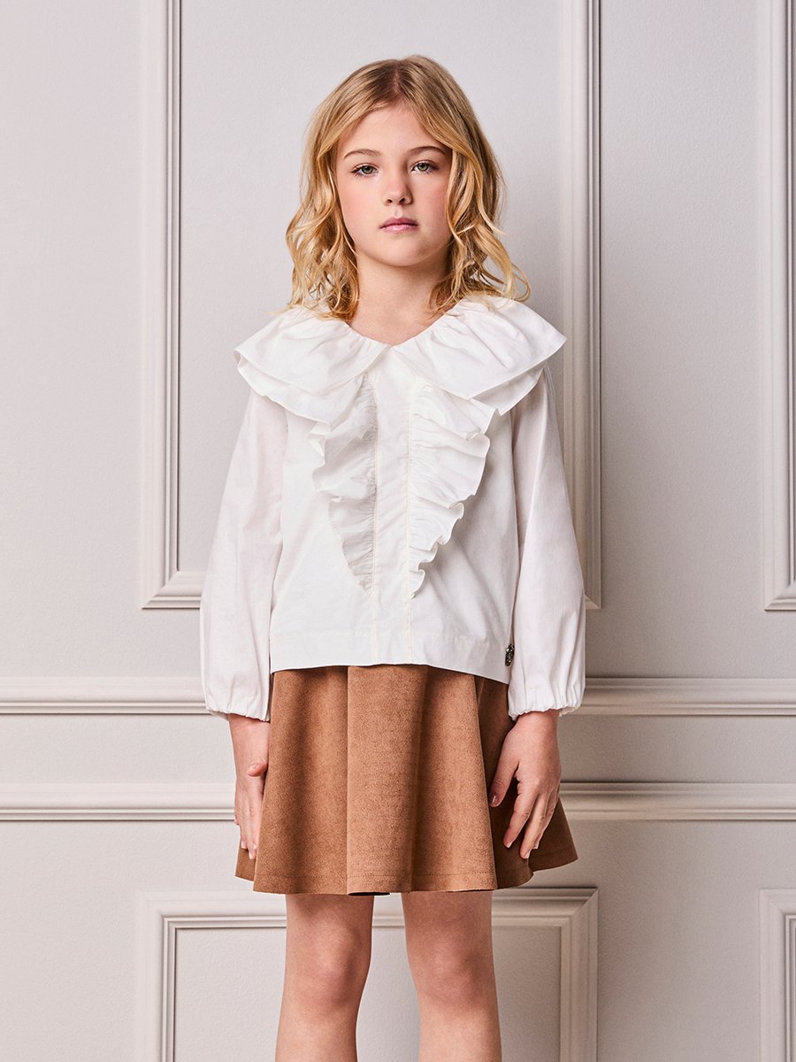 Children's Anime Girl Shirt with Maxi Collar and Ruffle