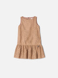 Animê Girls' Dress – Cutout Faux Leather with panel Gathered