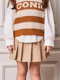 Children's Animé Twill Girl Skirt with Pleats and Pendant